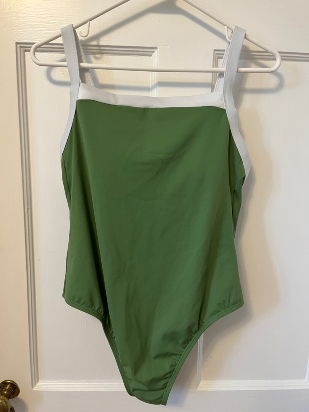 NWOT Shade & Shore Green Square Neck One-Piece Swimsuit